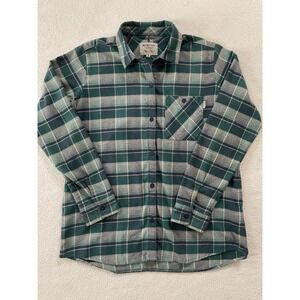 Burton Womens Small Button Down Shirt Green Plaid Grace Long Sleeve Flannel
